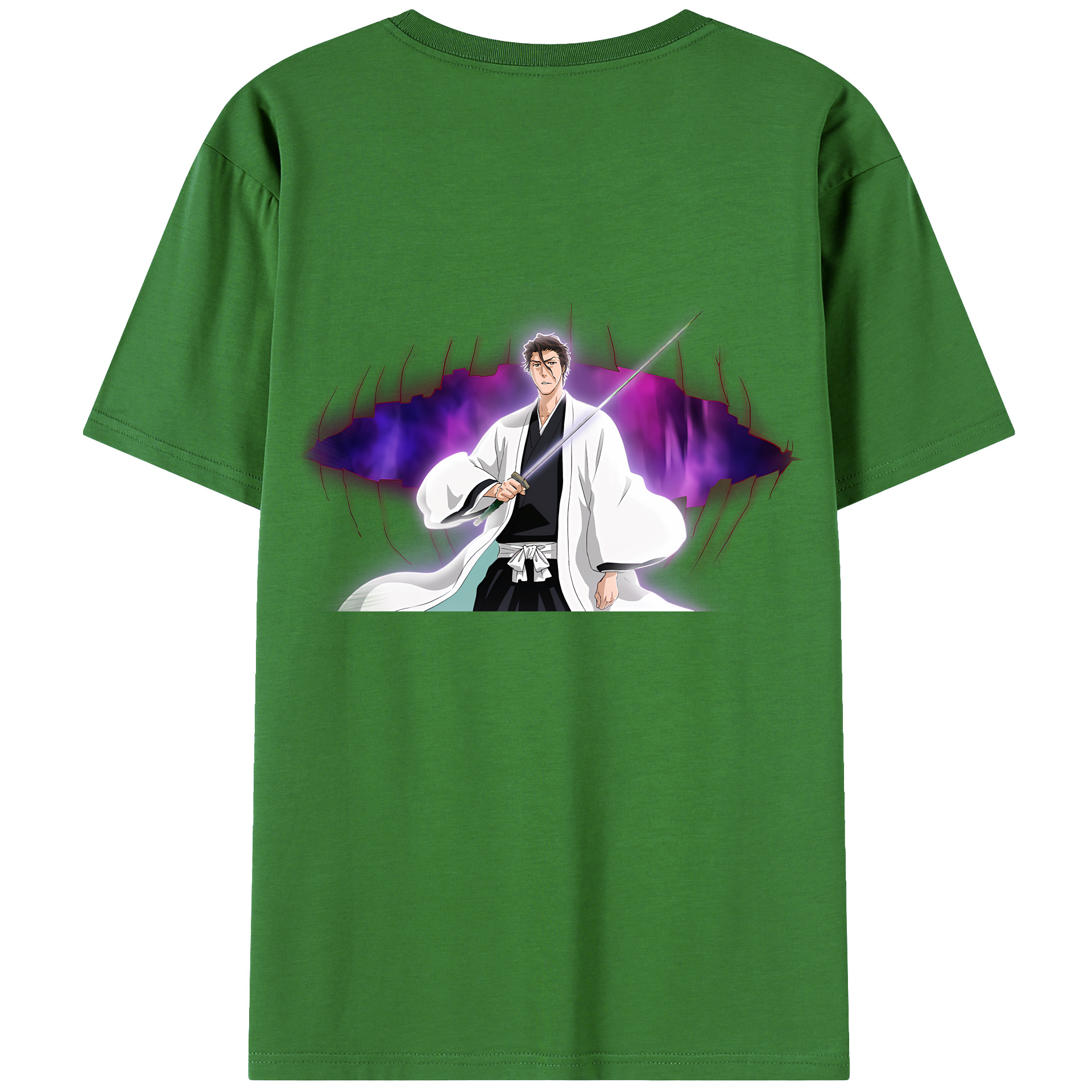（画像用） ブリーチ 藍染 惣右介（あいぜん そうすけ） BLEACH Aizen Sousuke レディース半袖Tシャツ(バックプリント)